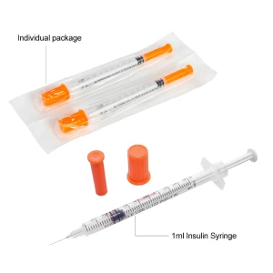 medical 1ml disposable insulin syringe with safety needle