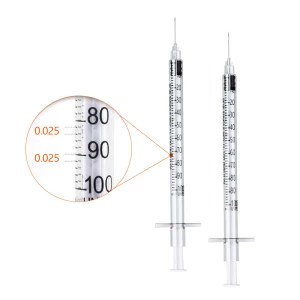 medical 1ml disposable insulin syringe with safety needle