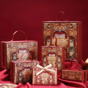 Ruixi red European wedding Chinese retro wedding candy gift box new high-end luxury gift packaging