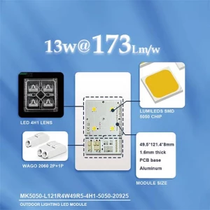 72.2x49.5mm PCB With 2x2 LumiLEDs 5050 LEDs Module For Street Lighting 20925