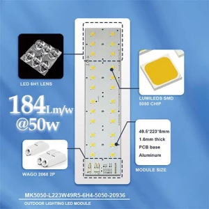 223x49.5mm PCB With 6x4 LumiLEDs 5050 LEDs Module for 50w Street Lighting 20936