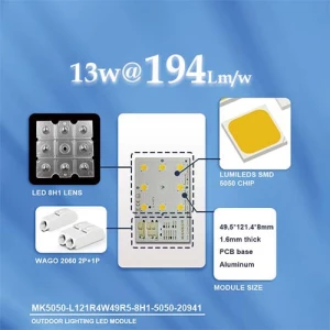 72.2x49.5mm PCB With 8x1 LumiLEDs 5050 LEDs Module For 13W DC48V Street Lighting 20941