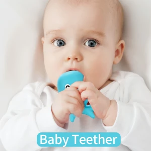 Silicone textured baby teether toy for teething relief