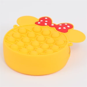 Silicone handbag pop on it purse yellow mickey shape