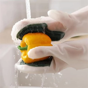 Silicone rubber dish washing kitchen household gloves