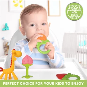 Freezer safe infant silicone teethers soothe babies Gums