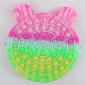 Rainbow Pop it purse for girls,Pop purse fidget it toys bag,Pop it silicone handbag