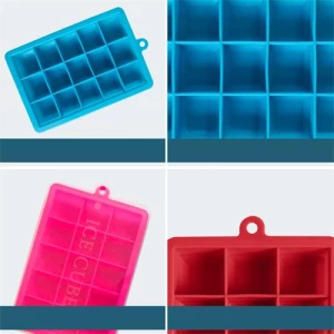 Silicone ice cube tray with removable lid easy release flexible molds