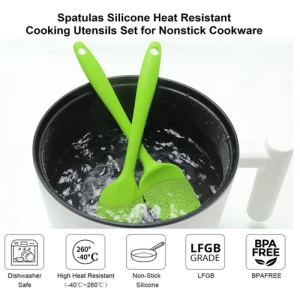 Silicone spatulas of heat resistant cooking utensils set for nonstick cookware