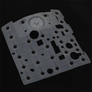 Matrix silicone rubber keypads with conductive carbon pills