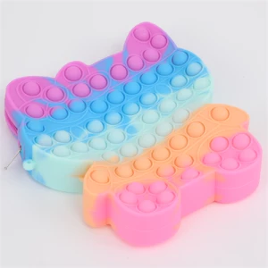 Cute pop purse fidget toy,sensory silicone fidget handbag toy for kids gifts