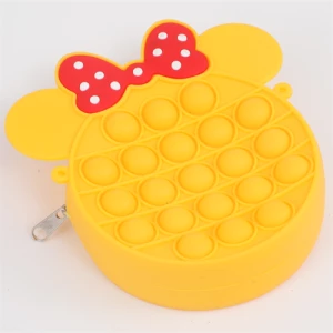 Silicone handbag pop on it purse yellow mickey shape