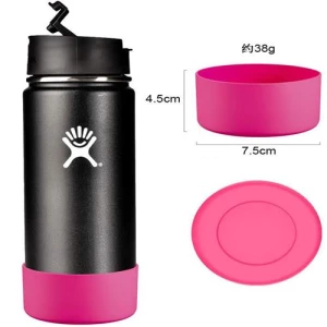 Protective silicone sleeve base for glass bottle