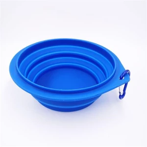 Collapsible silicone foldable portable dog bowl