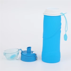 Collapsible silicone water bottle for sports,outdoor and indoor life