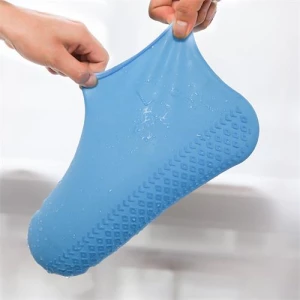 Waterproof silicone rain non-slip stretchable foldable shoe covers