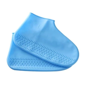 Waterproof silicone rain non-slip stretchable foldable shoe covers