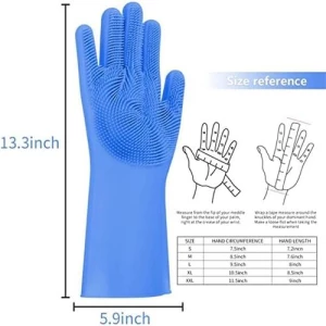 Silicone reusable dishwashing cleaning scub gloves