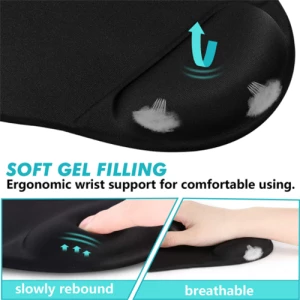 Silicone mouse pads with gel wrist rest support