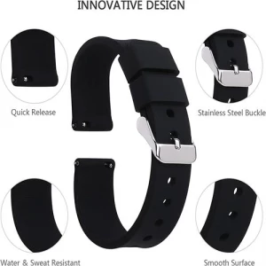 20mm/22mm/24mm soft silicone rubber watch strap with various color