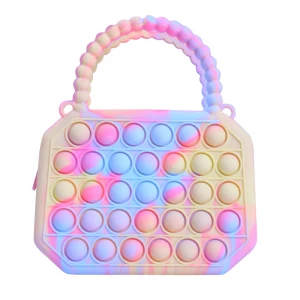 Pop it fidget silicone handbag for Girls,Silicone Sensory Toys Pop Fidget Shoulder Bag for Girl