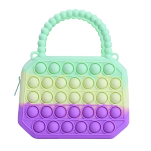 Pop it fidget silicone handbag for Girls,Silicone Sensory Toys Pop Fidget Shoulder Bag for Girl