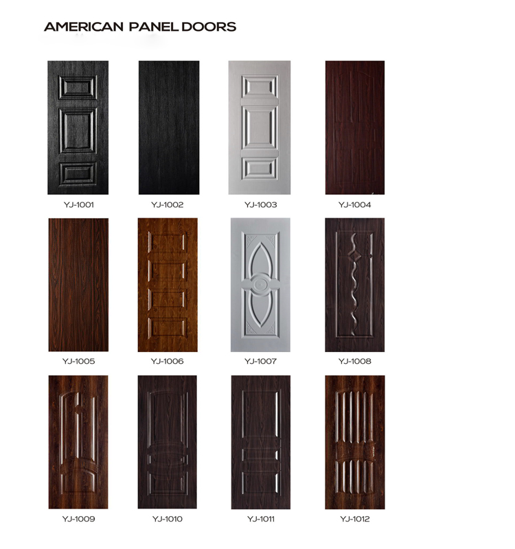 Embossed White American Panel Steel-Wood Door