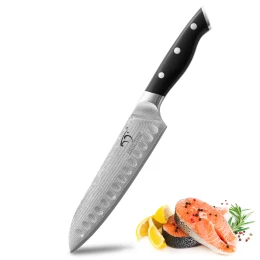 7 inch Damascus Steel VG10 Kitchen Knives Cooking Sashimi Knife Santoku Knife with ABS Handle