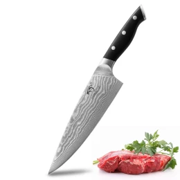 8 inch Professional Damascus Steel VG10 Kitchen Knives Cuttting Beef Chef Knife with ABS Handle