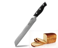 8 inch Professional 67 Layers Damascus Steel Kitchen Knives Seerated  Bread Knife with ABS Handle