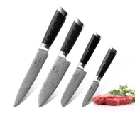 Handmade Damascus 4 Pieces Chef Knife Set Professional Cutting Meat Vegetable Fruit Kitchen Knives Set Household Cooking Tools