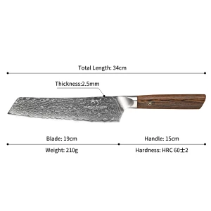 8 Inch Damascus Steel Chef Knife with Japanese VG10 Super Steel Core Kitchen Knives with Wooden Handle