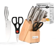 8 Pieces Kitchen Knives Stainless Steel Chef Knife Set for Kitchen with Wooden Knife Holder