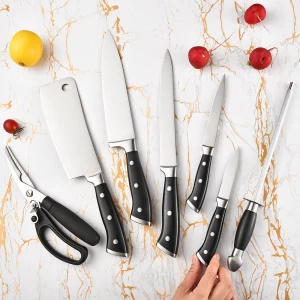 8 Pieces ABS Handle Kitchen Knives Stainless Steel Professional Kitchen Knife set with Acrylic  Block