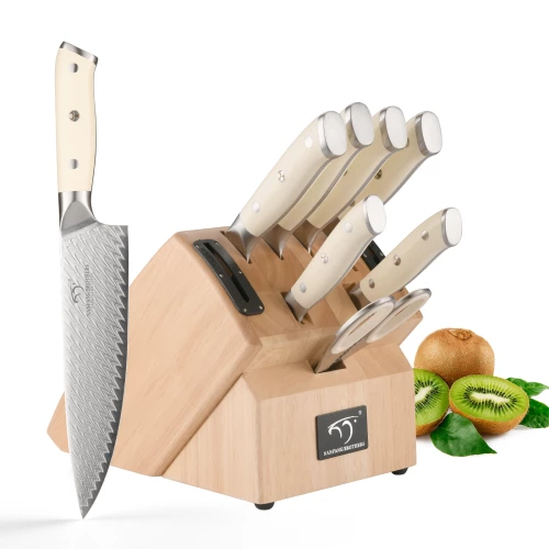 10 Pieces Knife Set Damascus Steel 67 Layers  Professional Kitchen Knife Set with Wooden Block