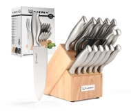 15 Pieces High Quality Kitchen Knife Set Stainless Steel with Wooden Knife Holder