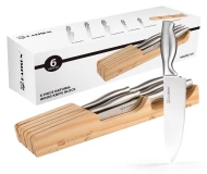 Hot Selling 6 Pieces Stainless Stainless Steel Chef Knives Set for Kitchen with Wooden Drawer