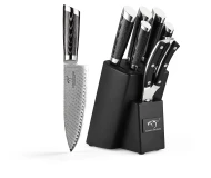 High-end Household Christmas Gift 7 Pieces Kitchen Knife Set with Pakka Wood Handle
