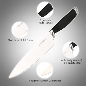 15 Pieces Stainless Steel Knives Choice for Kitchen Restaurant Knife Set with Wooden Knives Block