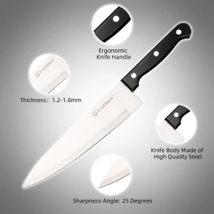 Professional 19 Pieces High Quality Stainless Steel Kitchen Chef Knife Set with Wooden Knife Block and Fork