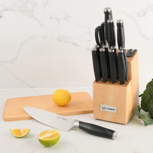 Top Seller 15 Pieces Kitchen Knife Set Stainless Steel with Wooden Knife Holder