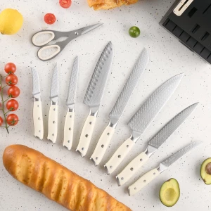 Ready to Ship 19 Pieces Damascus Steel Professional Kitchen Knife Set with Black Wooden Block, Shear, and inner sharpener