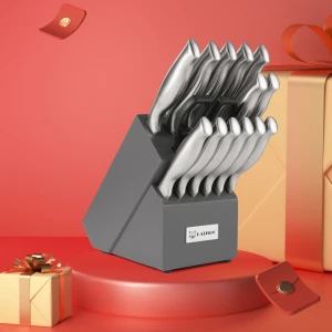 15 Pieces Kitchen Knives Stainless Steel Hollow Handle Self Sharpening Chef Kitchen Knife Set