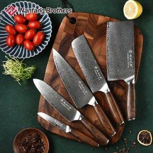 7 Inch Damascus Steel Kitchen Knives Japanese Nakiri Knife with Wooden Handle