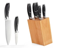 6 Pieces Professional Stainless Steel Wood Knife Blocks Wholesale Kitchen Chef Knife Sets