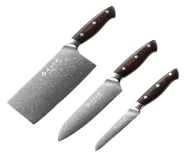 3 Pieces Damascus Steel Knife Set for Kitchen Knife Set with Micarta Handle
