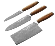 High Quality Damascus Steel Cleaver Santoku Paring Knives Set 3-Piece Super Sharp Household Damascus Knife Set