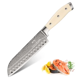 New Design Damascus Steel Kitchen Knife Multifunctional Japanese Santoku Knife with ABS Handle