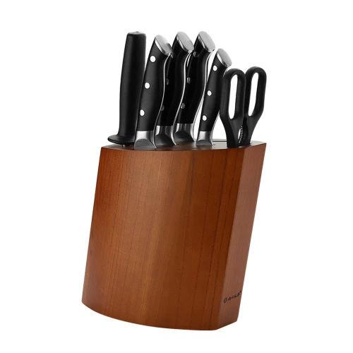 7 Pieces Kitchen Tool Set Knife Set Stainless Steel with Wooden Knife Holder