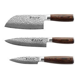 3 pieces Damascus steel  Kitchen Knife set Kitchen knife Cleaver  knife Chef's knife paring knife